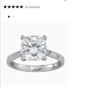 Size 5 3.3 carat moissanite solitaire ring in 14k white gold